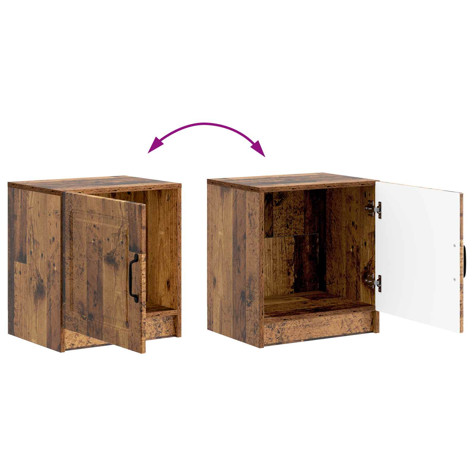 Noćni ormar 2 pcs Staro drvo 43 x 34,5 x 47 cm