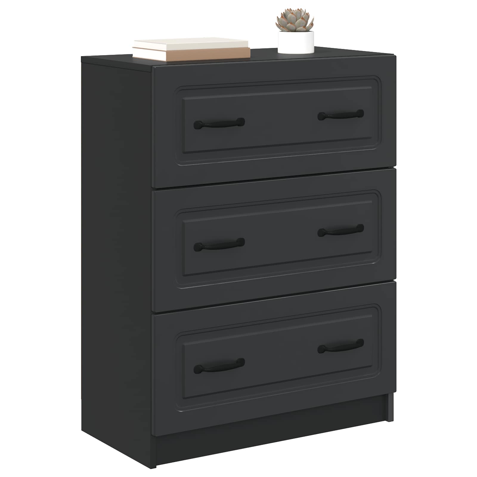Ormar s ladicama Crna 66 x 34,5 x 87 cm Konstruirano drvo