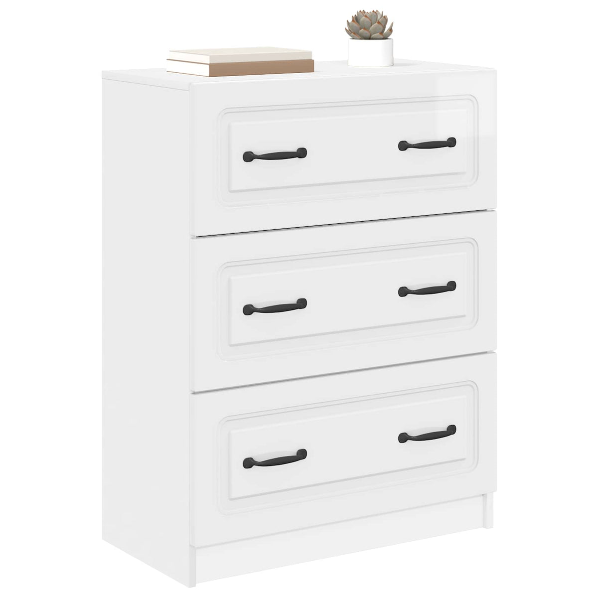 Ormar s ladicama Bijela visokog sjaja 66 x 34,5 x 87 cm