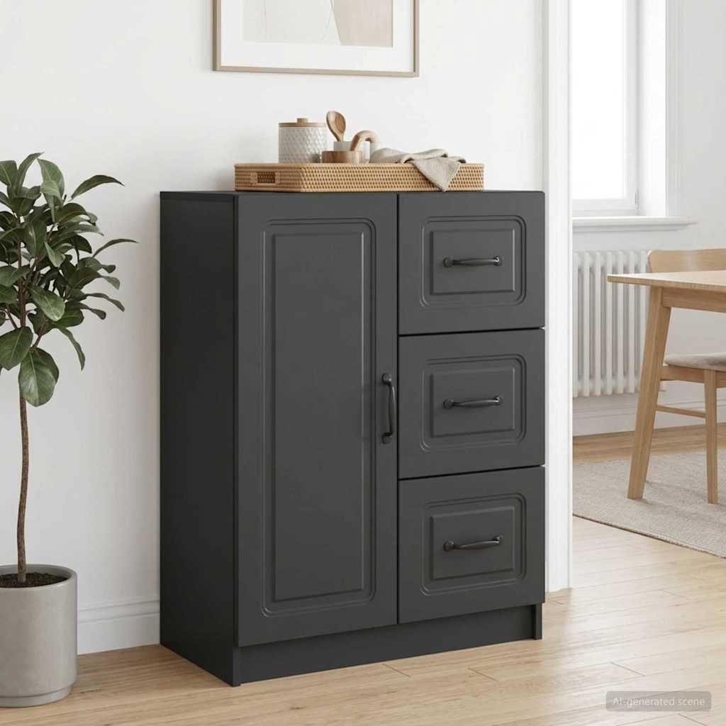 Kreveta s ladicama Crna 66 x 34,5 x 87 cm Konstruirano drvo