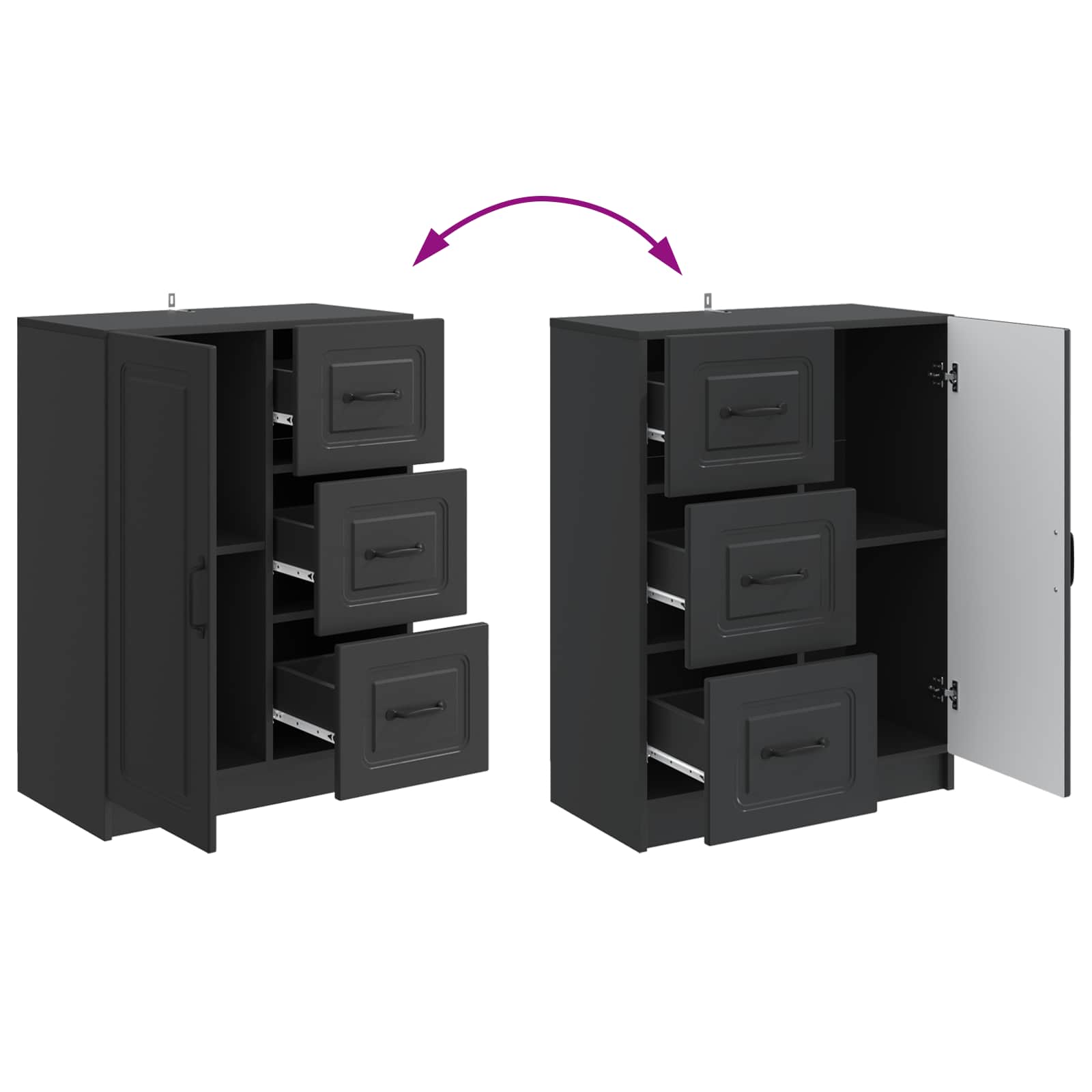 Kreveta s ladicama Crna 66 x 34,5 x 87 cm Konstruirano drvo