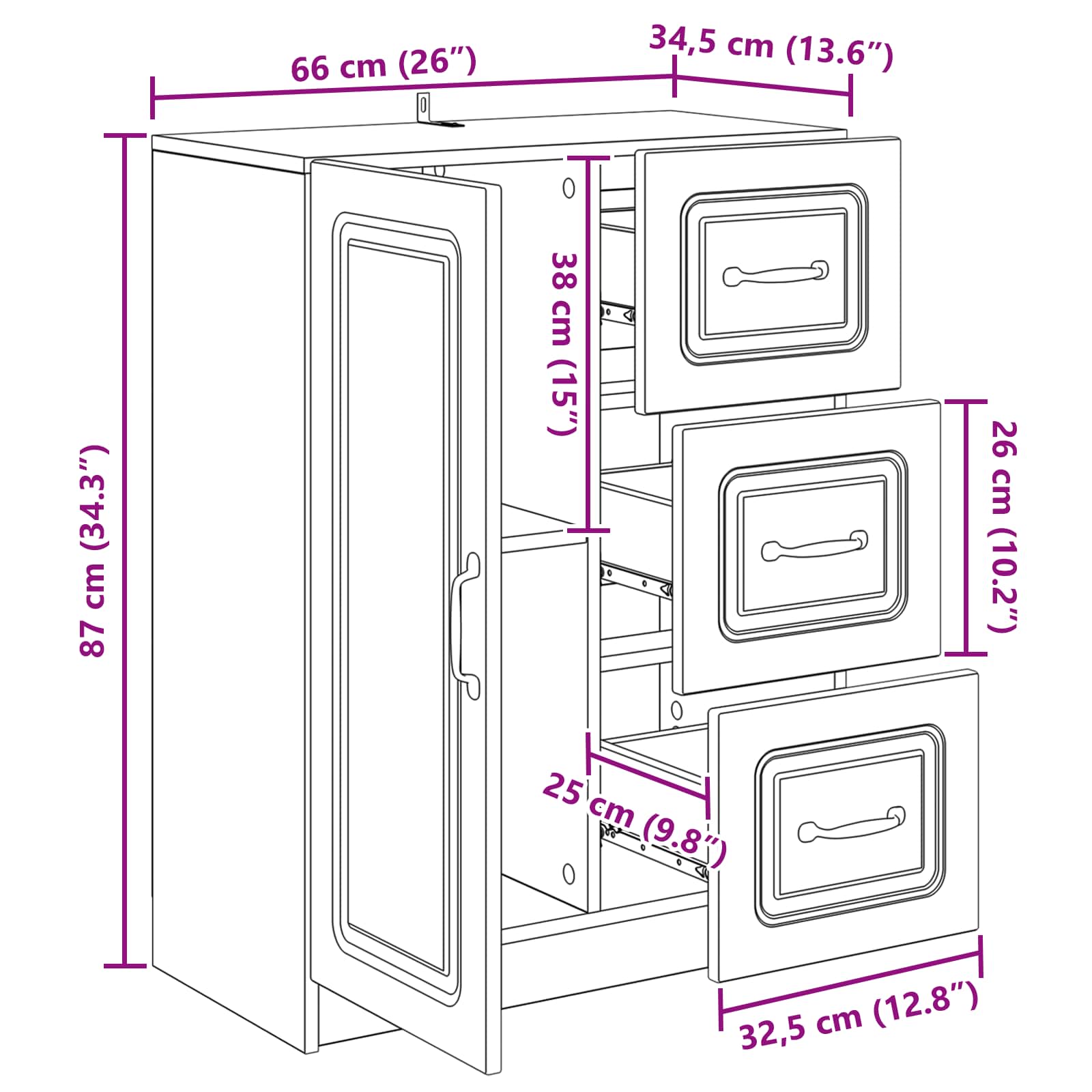 Kreveta s ladicama Crna 66 x 34,5 x 87 cm Konstruirano drvo