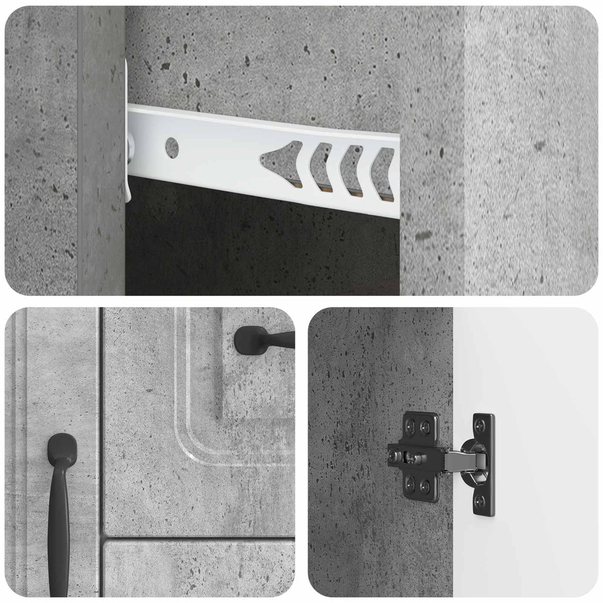 Kreveta Betonska siva 89 x 34,5 x 57 cm Konstruirano drvo
