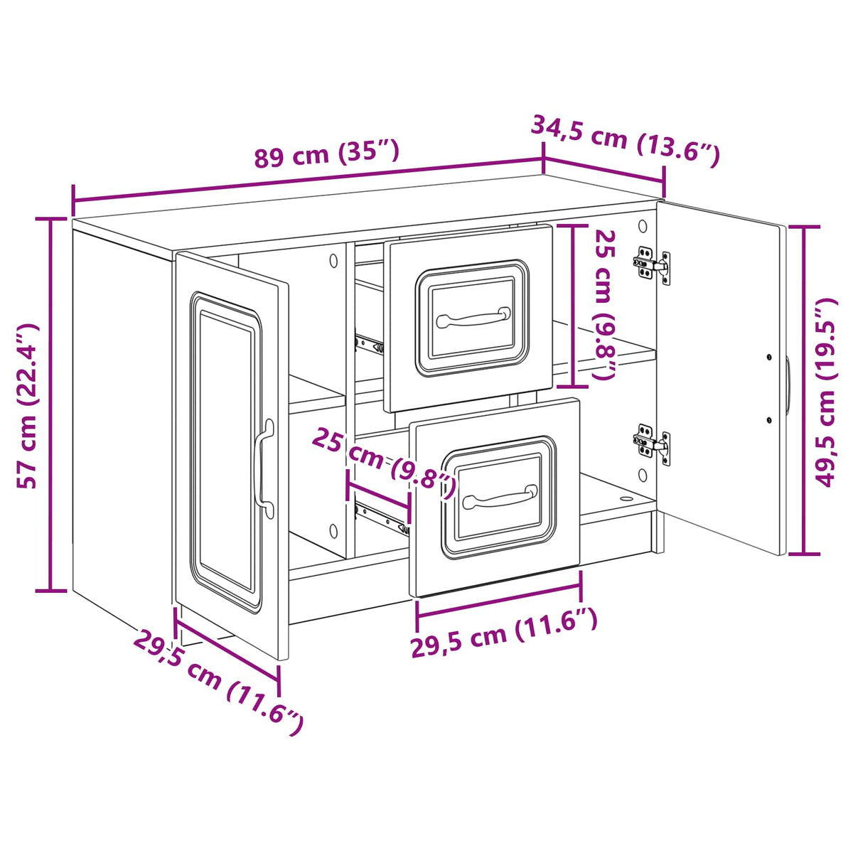 Kreveta Siva sonoma 89 x 34,5 x 57 cm Konstruirano drvo