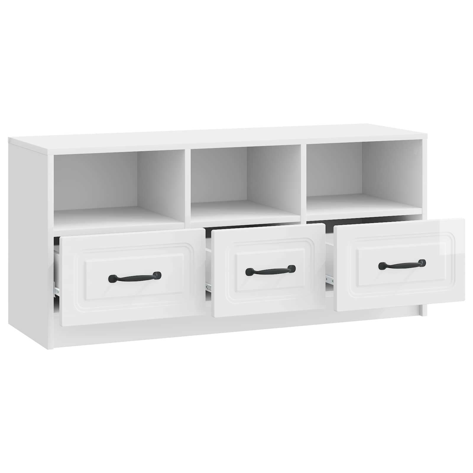 TV ormar s ladicama Bijela visokog sjaja 102 x 34,5 x 47 cm