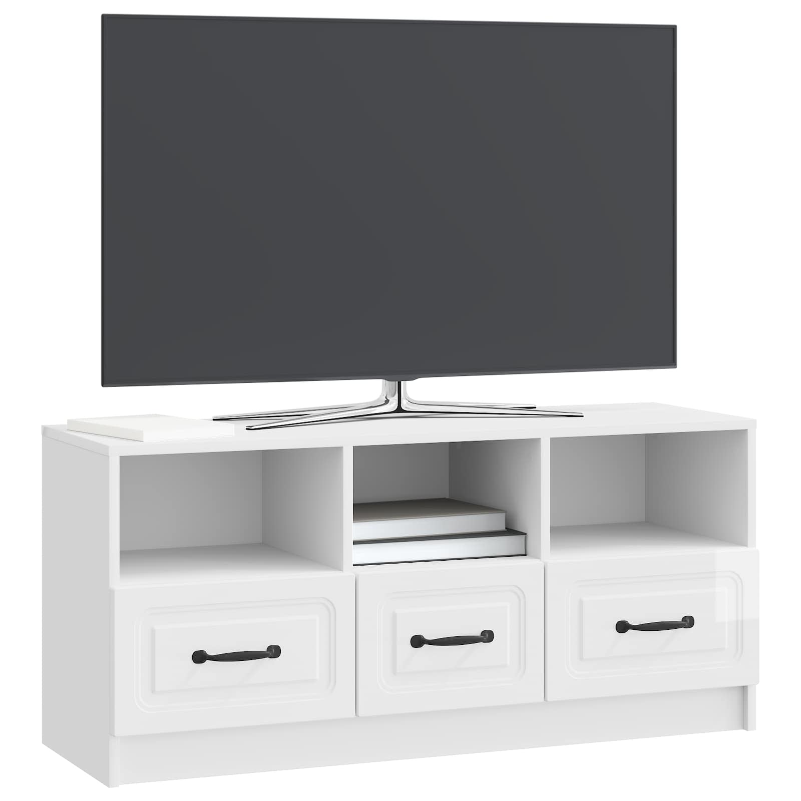 TV ormar s ladicama Bijela visokog sjaja 102 x 34,5 x 47 cm
