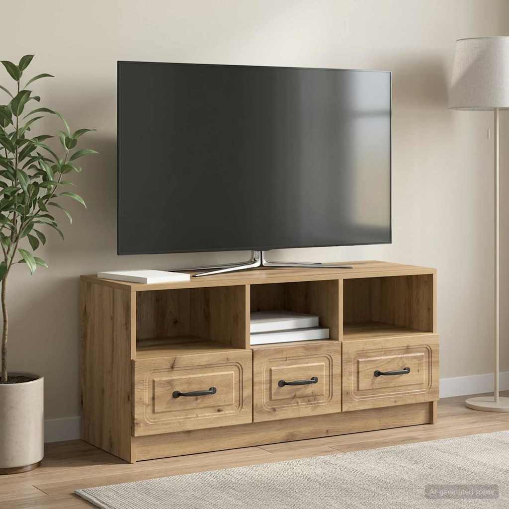 TV ormar 102 x 34,5 x 47 cm Hrast artisan Konstruirano drvo