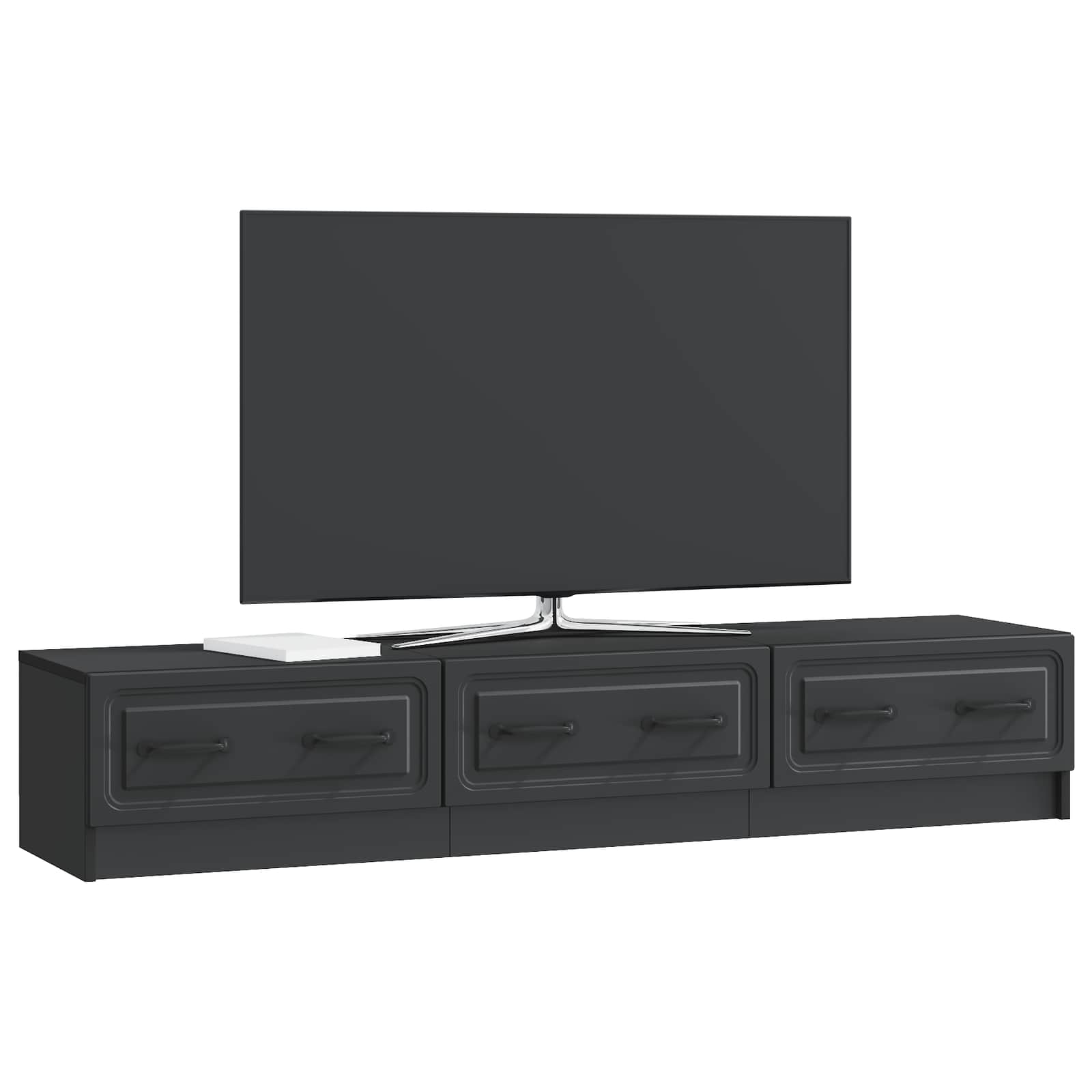 TV ormar s ladicama Crna 147 x 34,5 x 27 cm Konstruirano drvo