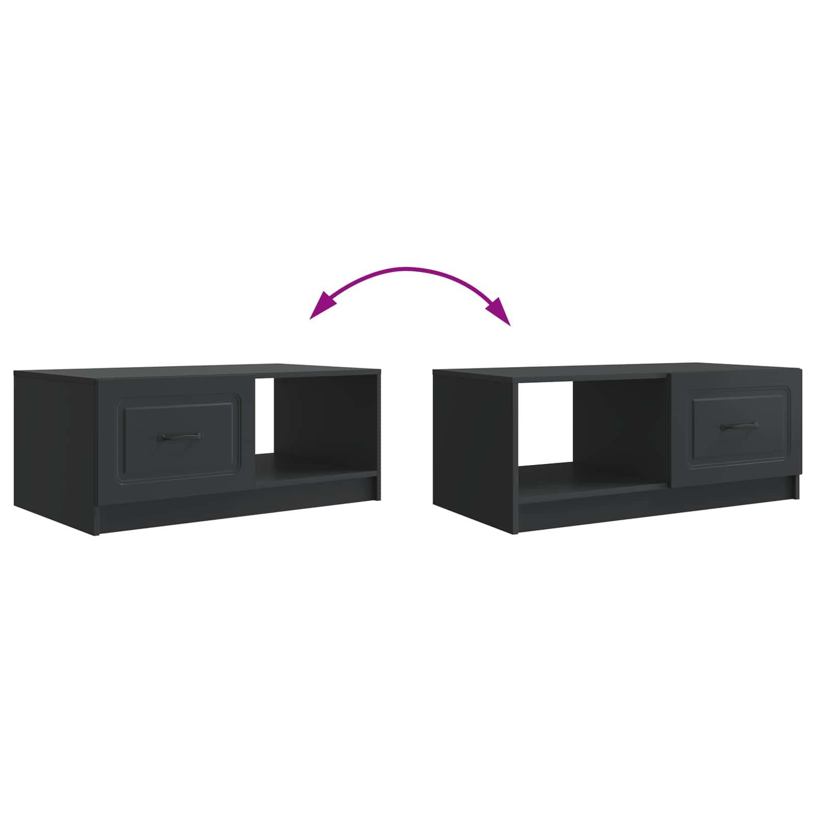 Kava Stol Crna 90 x 50 x 37 cm Konstruirano drvo