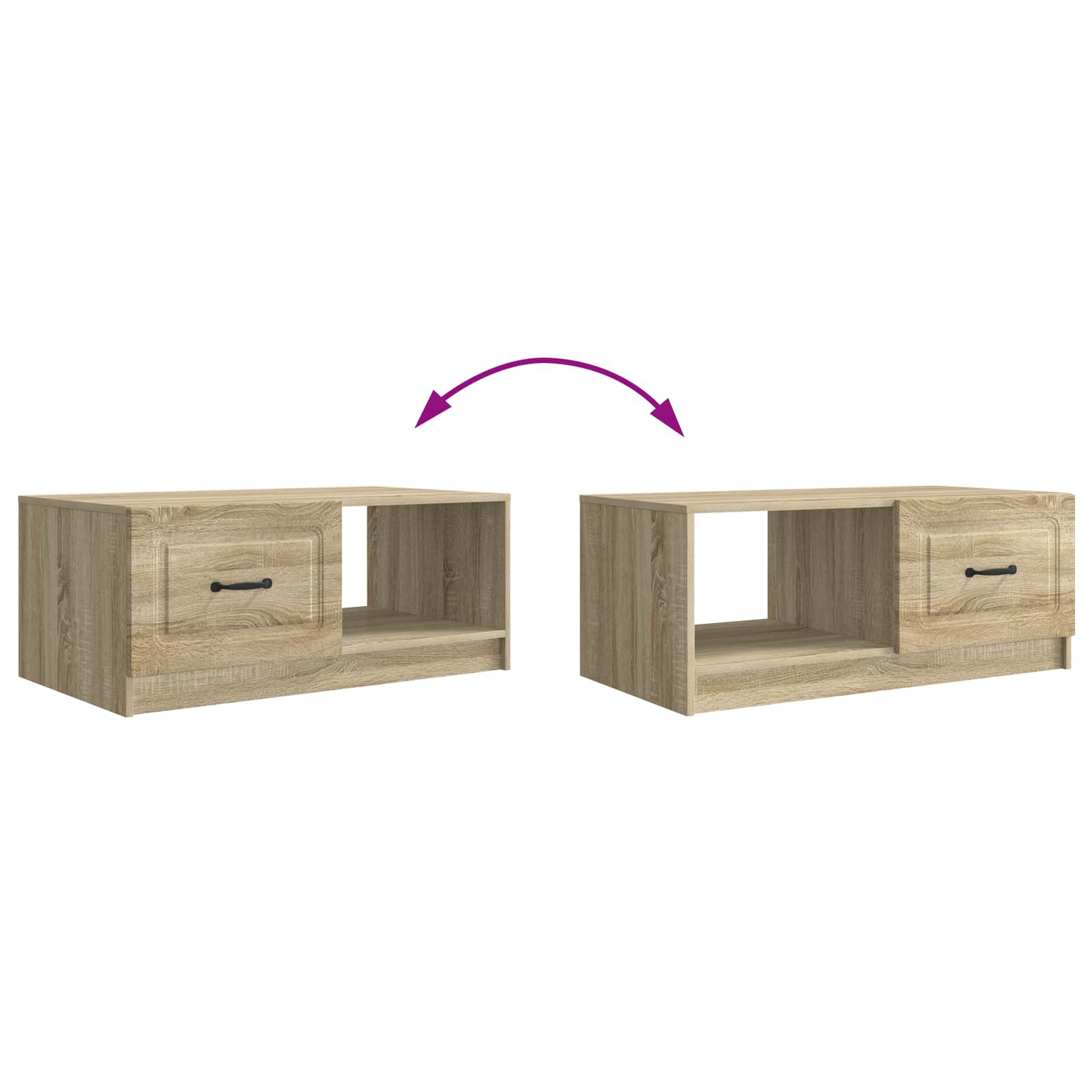 Kava Stol Hrast sonoma 90 x 50 x 37 cm Konstruirano drvo
