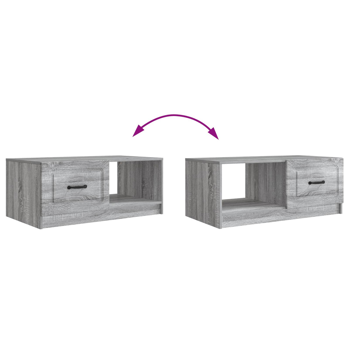 Kava Stol Siva sonoma 90 x 50 x 37 cm Konstruirano drvo