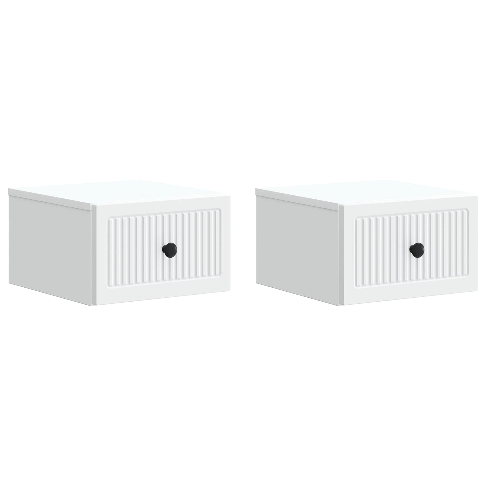 Noćni ormarić za montažu na zid 2 pcs Bijela 33 x 34,5 x 20 cm