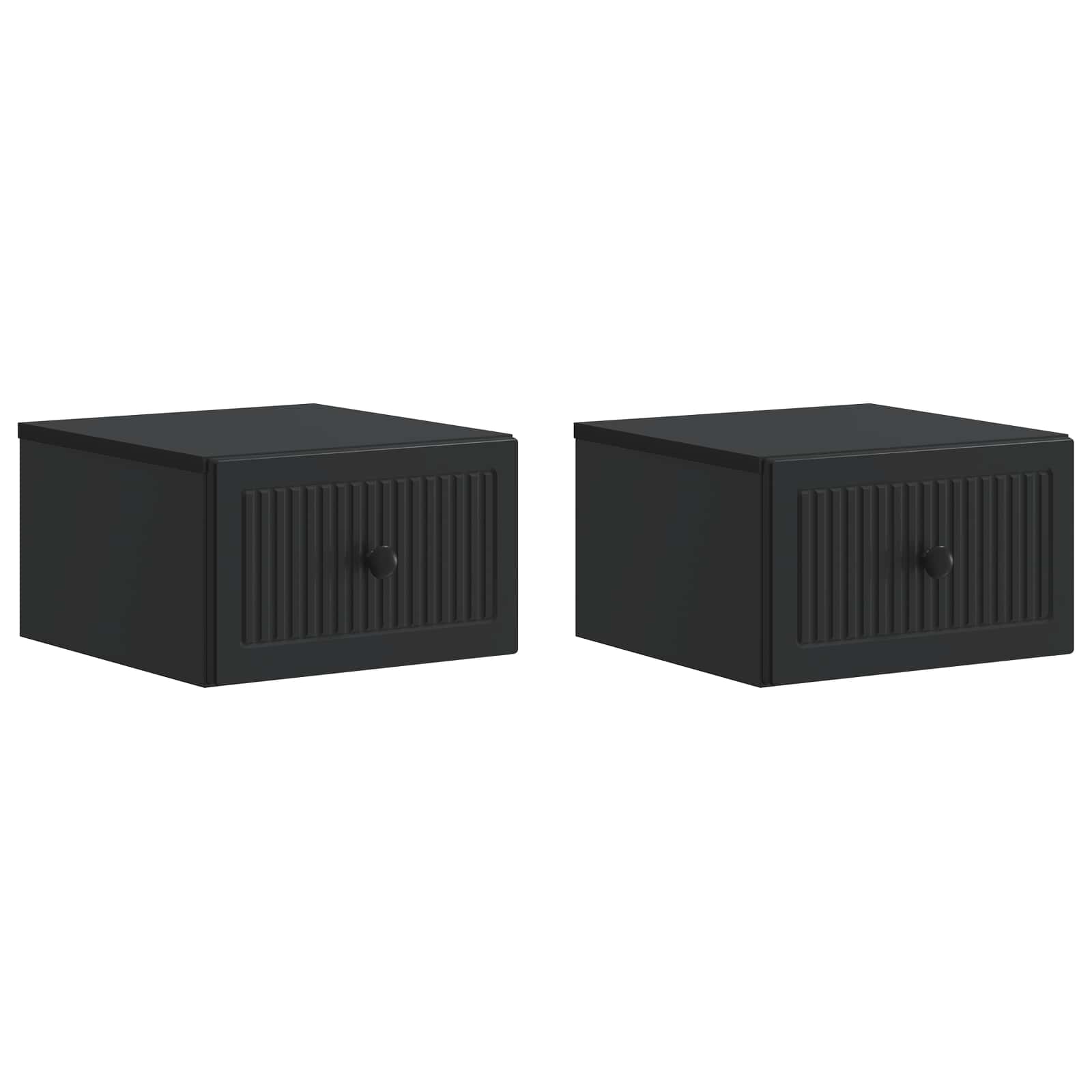 Noćni ormarić za montažu na zid 2 pcs Crna 33 x 34,5 x 20 cm