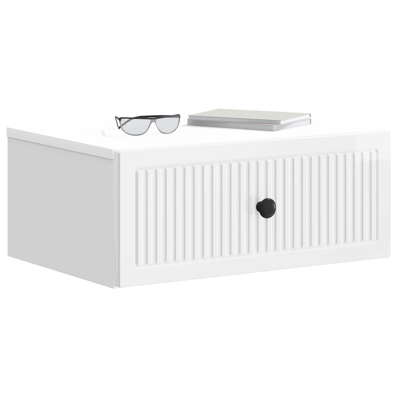 Noćni ormar s ladicama Bijela visokog sjaja 49 x 34,5 x 20 cm