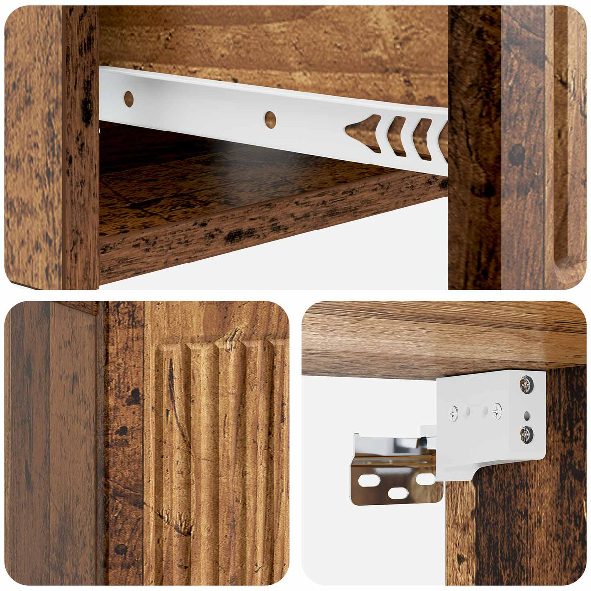 Noćni ormar s ladicama 2 pcs Staro drvo 49 x 34,5 x 20 cm