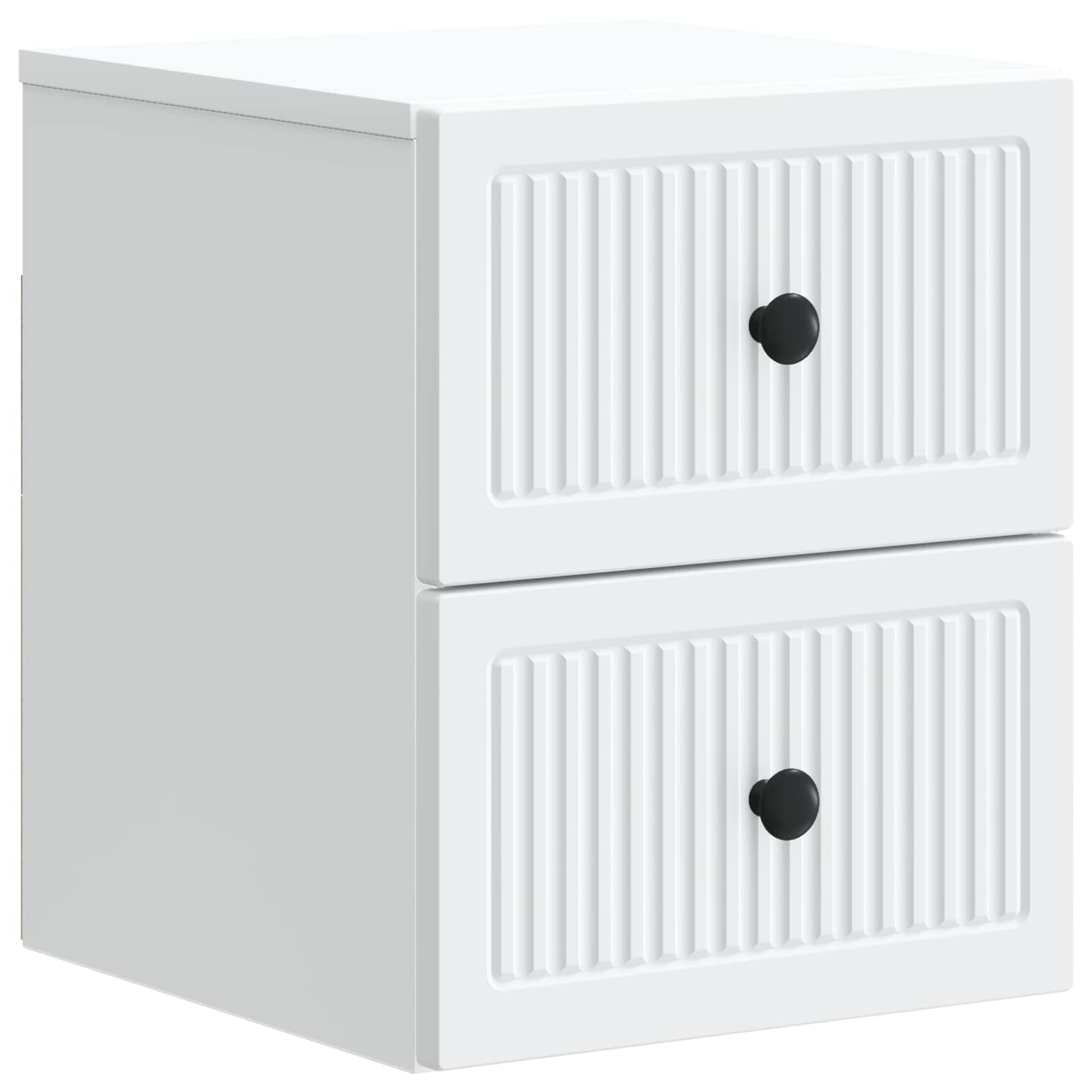 Noćni ormarić za montažu na zid 2 pcs Bijela 33 x 34,5 x 40 cm