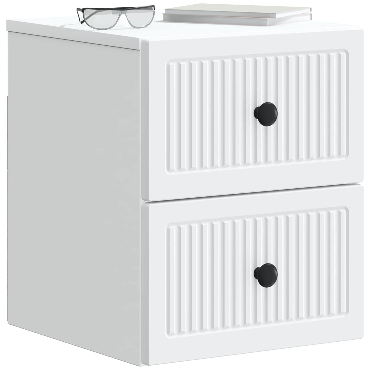 Noćni ormarić za montažu na zid 2 pcs Bijela 33 x 34,5 x 40 cm