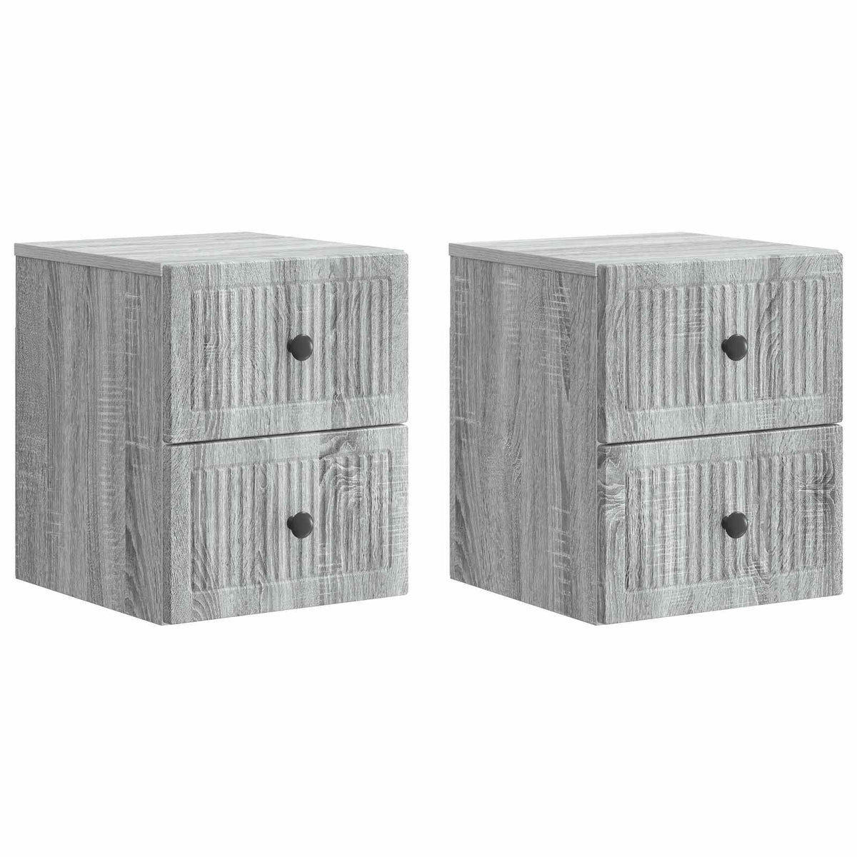 Noćni ormarić za montažu na zid s ladicama 2 pcs Siva sonoma