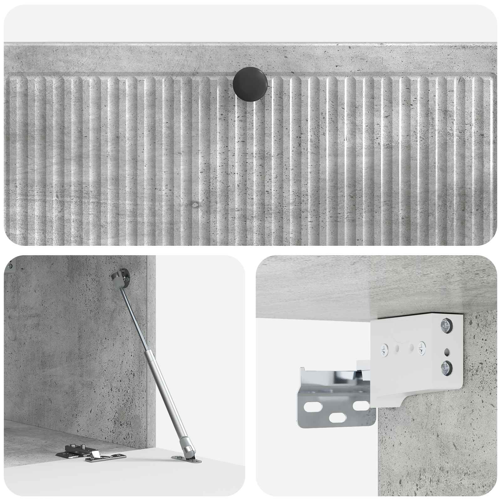 TV ormar za zid Betonska siva 98 x 41 x 30 cm Konstruirano drvo