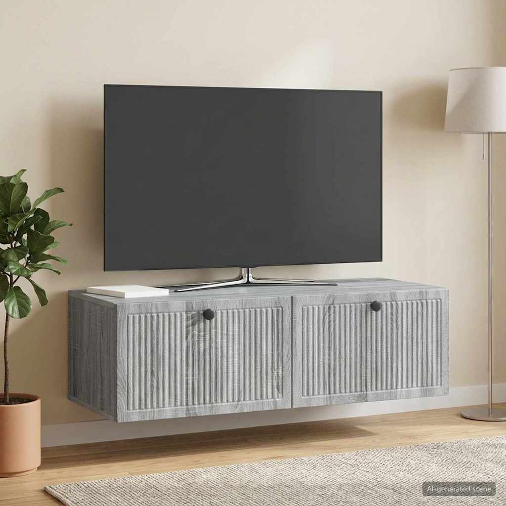 TV ormar za zid Siva sonoma 98 x 41 x 30 cm Konstruirano drvo