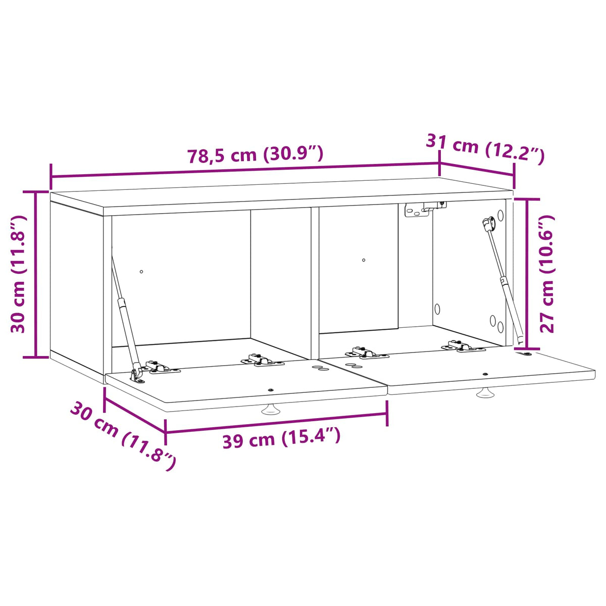 TV ormar za zid Zidne Hrast sonoma 78,5 x 31 x 30 cm