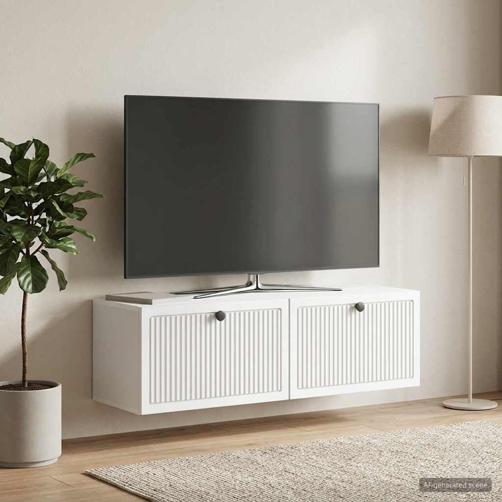 TV ormar za zid Zidne Bijela 98 x 31 x 30 cm Konstruirano drvo