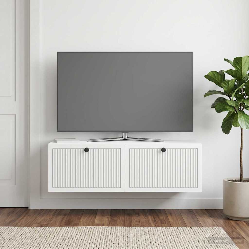 TV ormar za zid Zidne Bijela 98 x 31 x 30 cm Konstruirano drvo