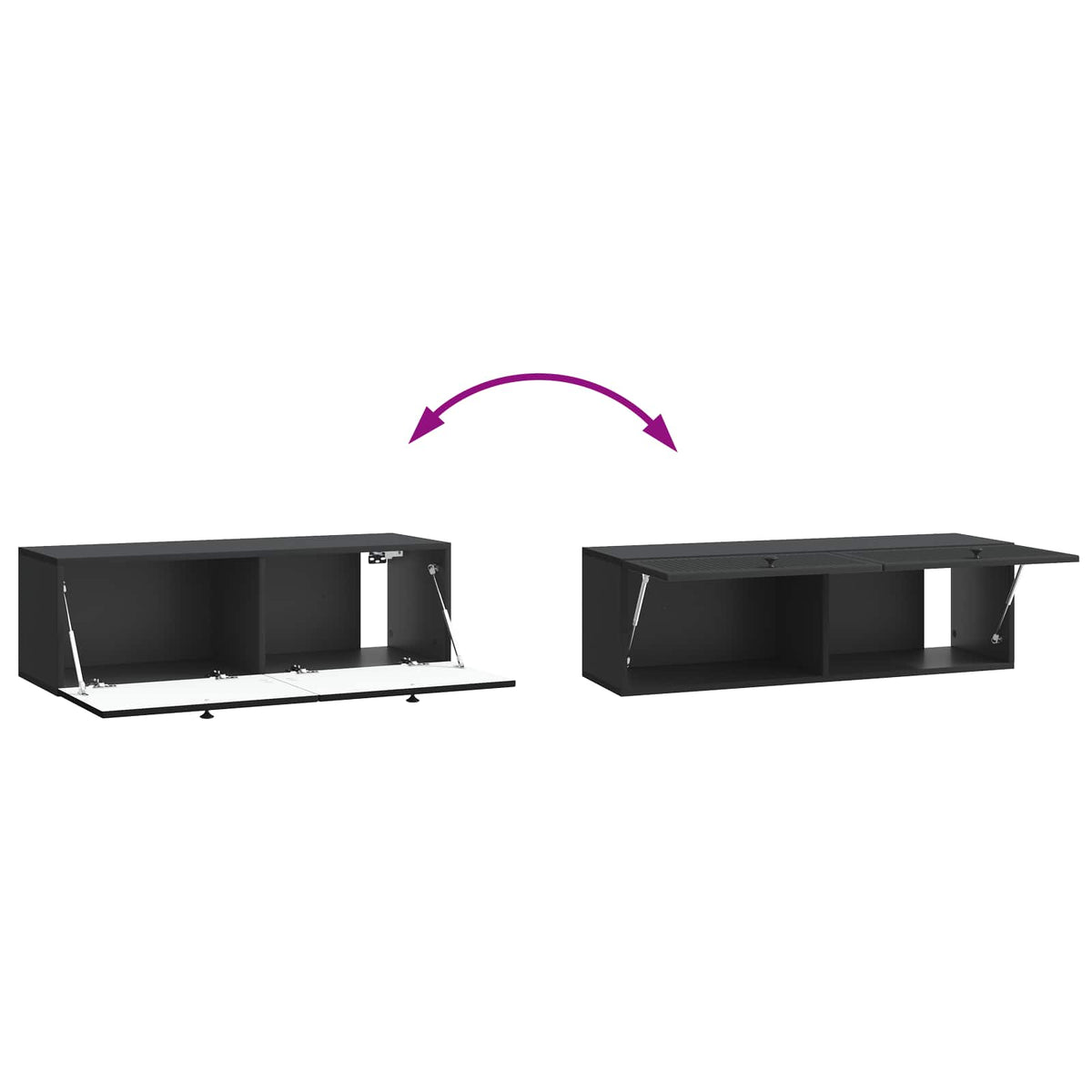 TV ormar za zid Zidne Crna 98 x 31 x 30 cm Konstruirano drvo