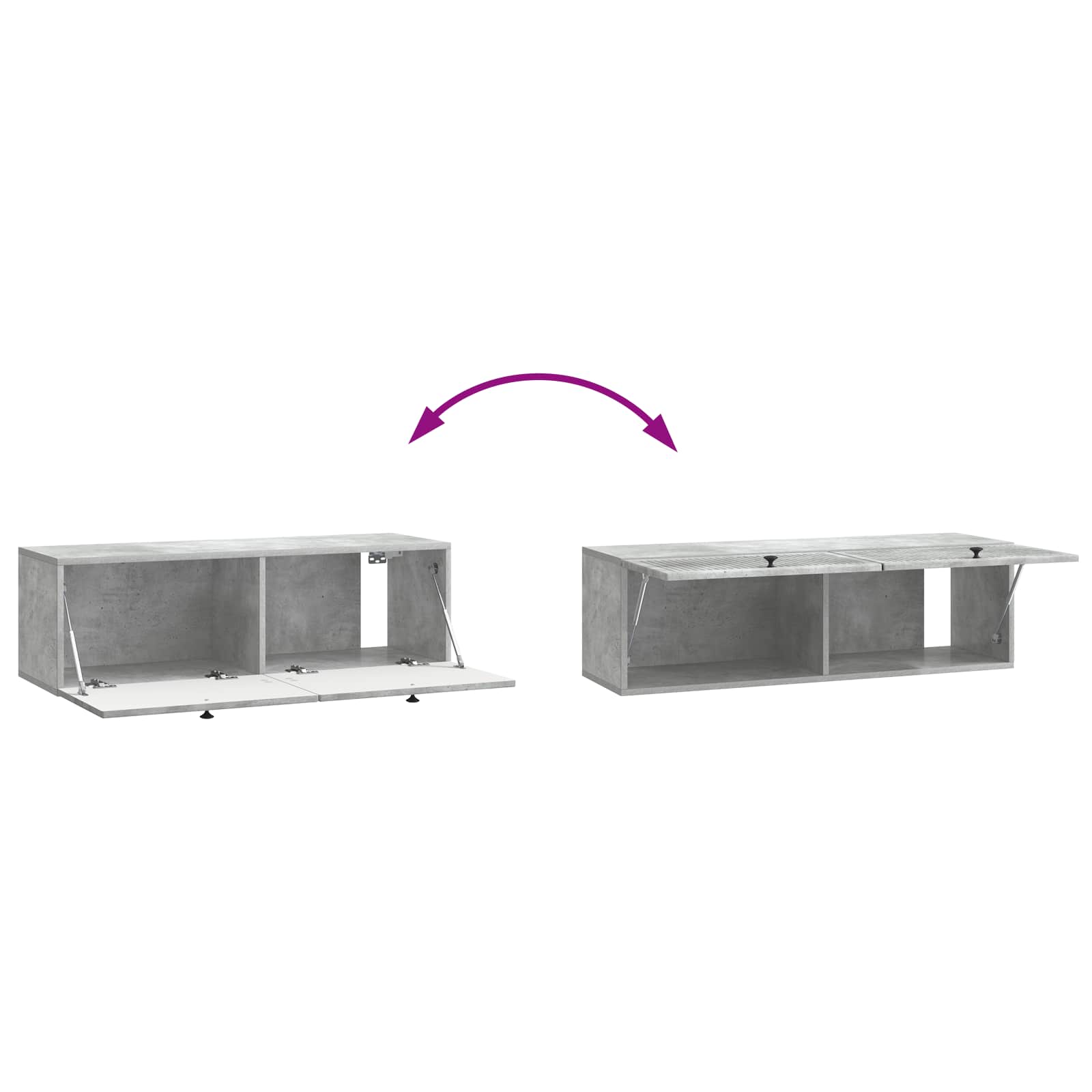 TV ormar za zid Betonska siva 98 x 31 x 30 cm Konstruirano drvo