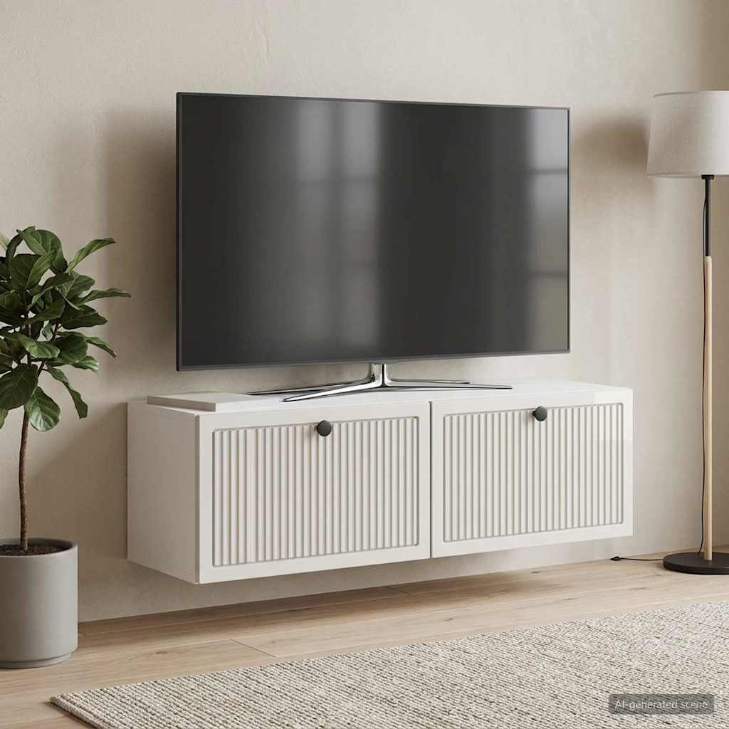 TV ormar za zid Zidne Bijela visokog sjaja 98 x 31 x 30 cm