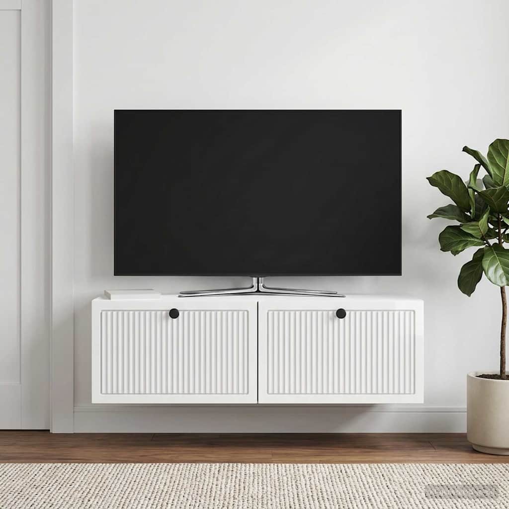 TV ormar za zid Zidne Bijela visokog sjaja 98 x 31 x 30 cm