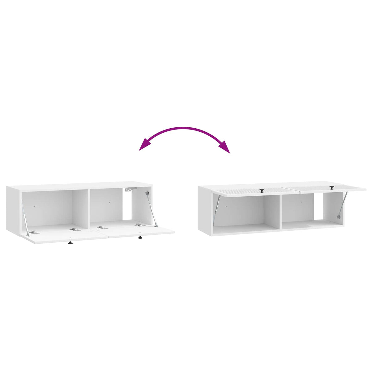 TV ormar za zid Zidne Bijela visokog sjaja 98 x 31 x 30 cm