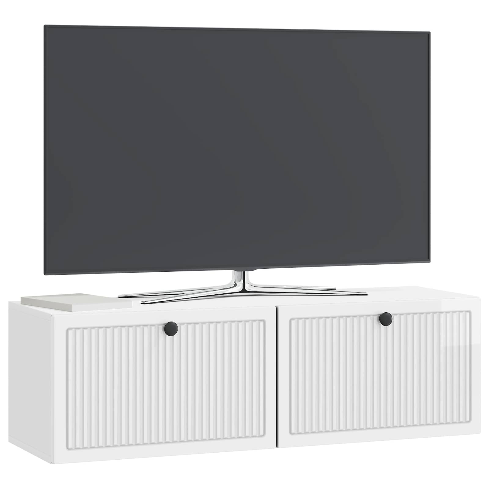 TV ormar za zid Zidne Bijela visokog sjaja 98 x 31 x 30 cm