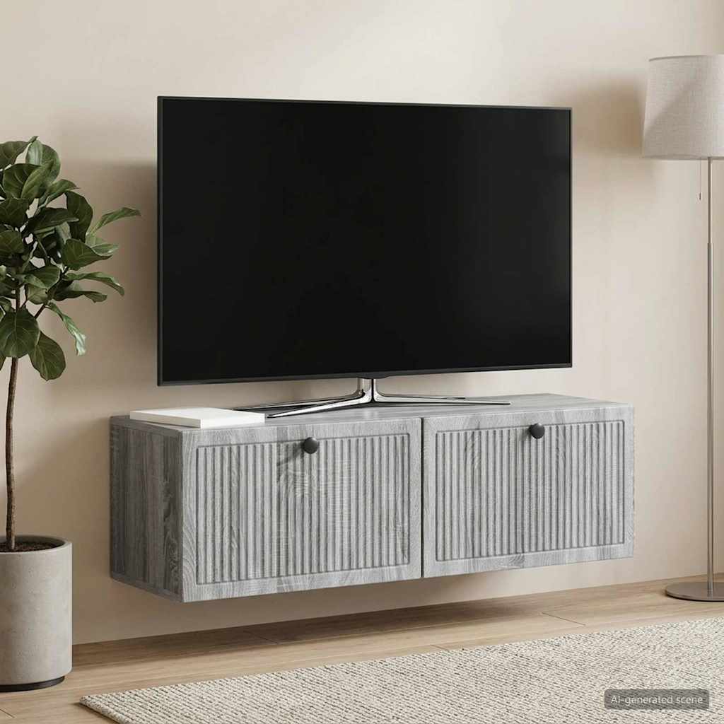 TV ormar za zid Siva sonoma 98 x 31 x 30 cm Konstruirano drvo