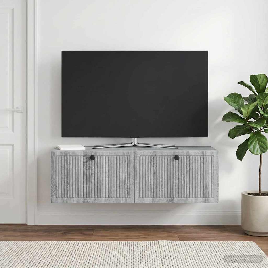 TV ormar za zid Siva sonoma 98 x 31 x 30 cm Konstruirano drvo