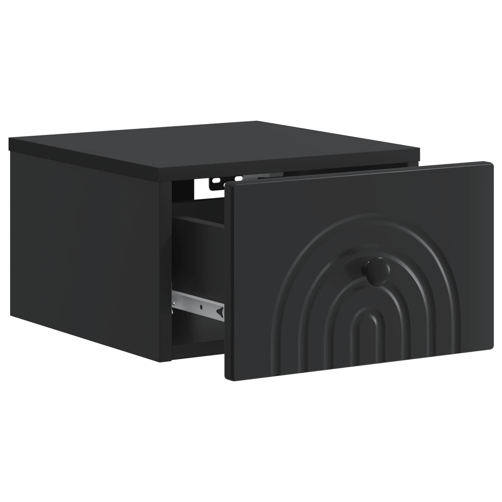 Noćni ormarić za montažu na zid 2 pcs Crna 33 x 34,5 x 20 cm