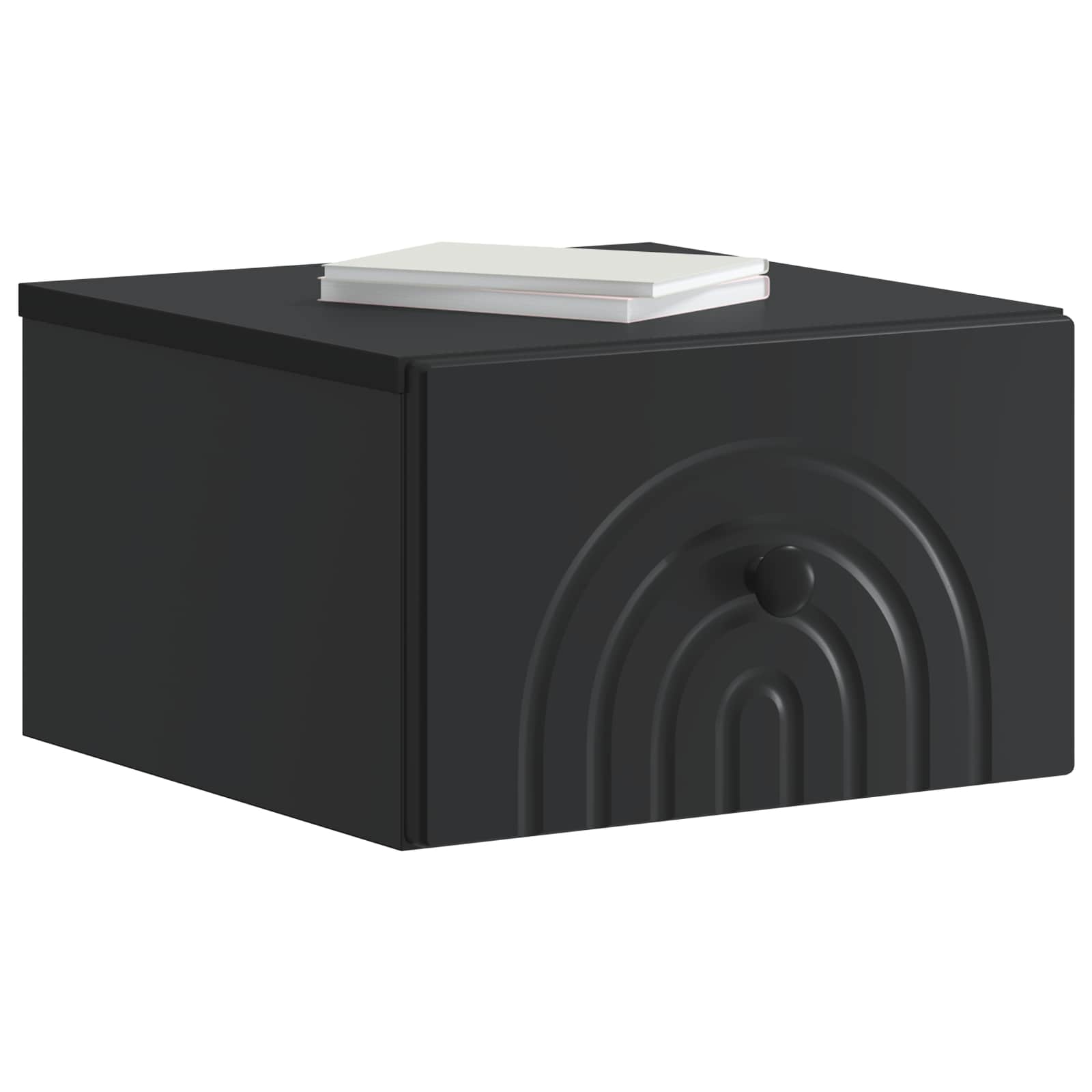 Noćni ormarić za montažu na zid 2 pcs Crna 33 x 34,5 x 20 cm