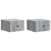 Noćni ormarić za montažu na zid s ladicama 2 pcs Siva sonoma