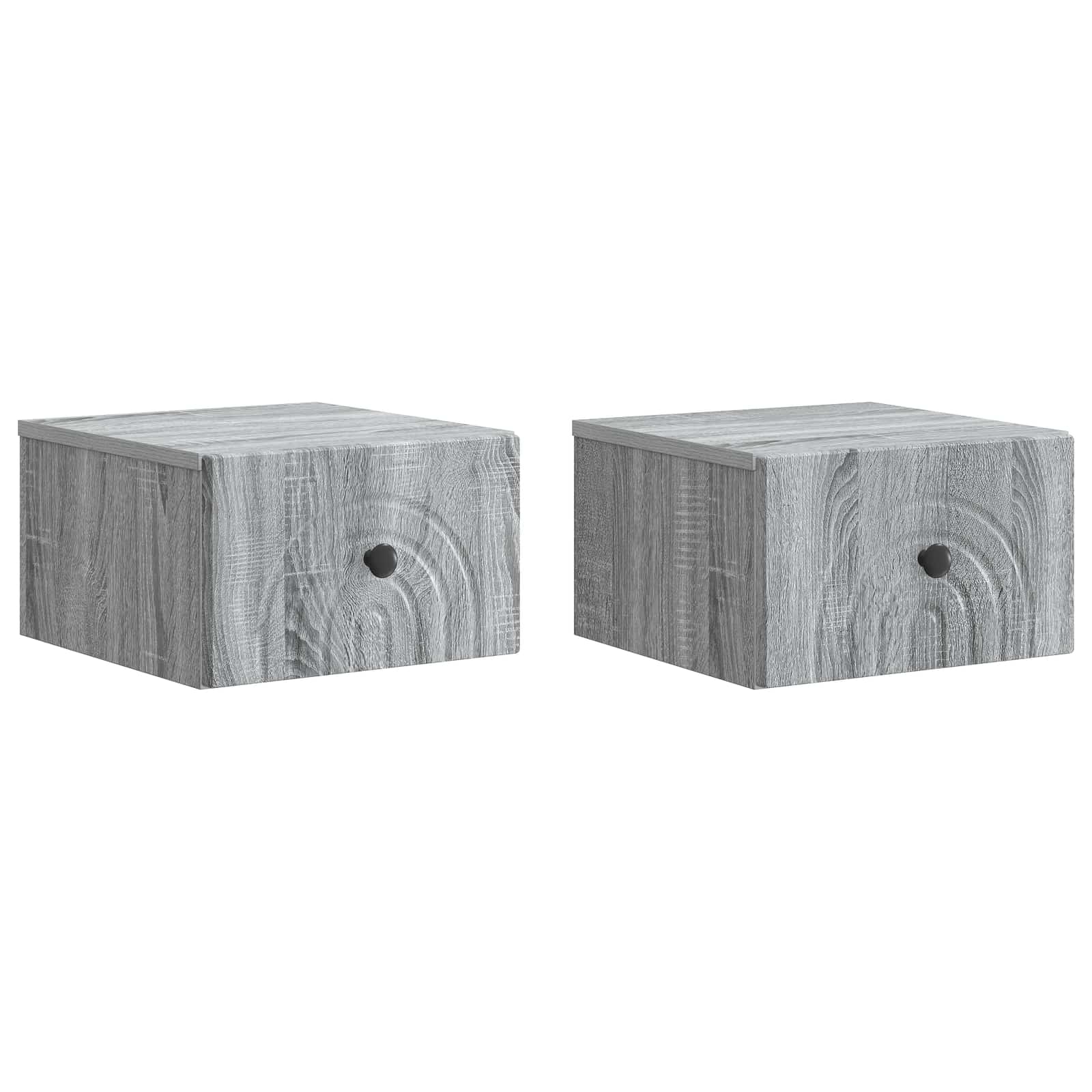 Noćni ormarić za montažu na zid s ladicama 2 pcs Siva sonoma