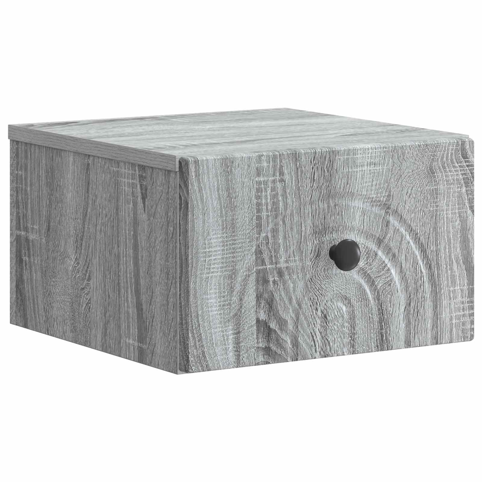 Noćni ormarić za montažu na zid s ladicama 2 pcs Siva sonoma