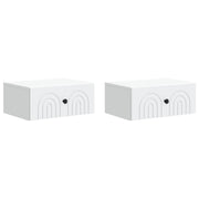 Noćni ormarić za montažu na zid 2 pcs Bijela 49 x 34,5 x 20 cm
