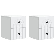Noćni ormarić za montažu na zid 2 pcs Bijela 33 x 34,5 x 40 cm