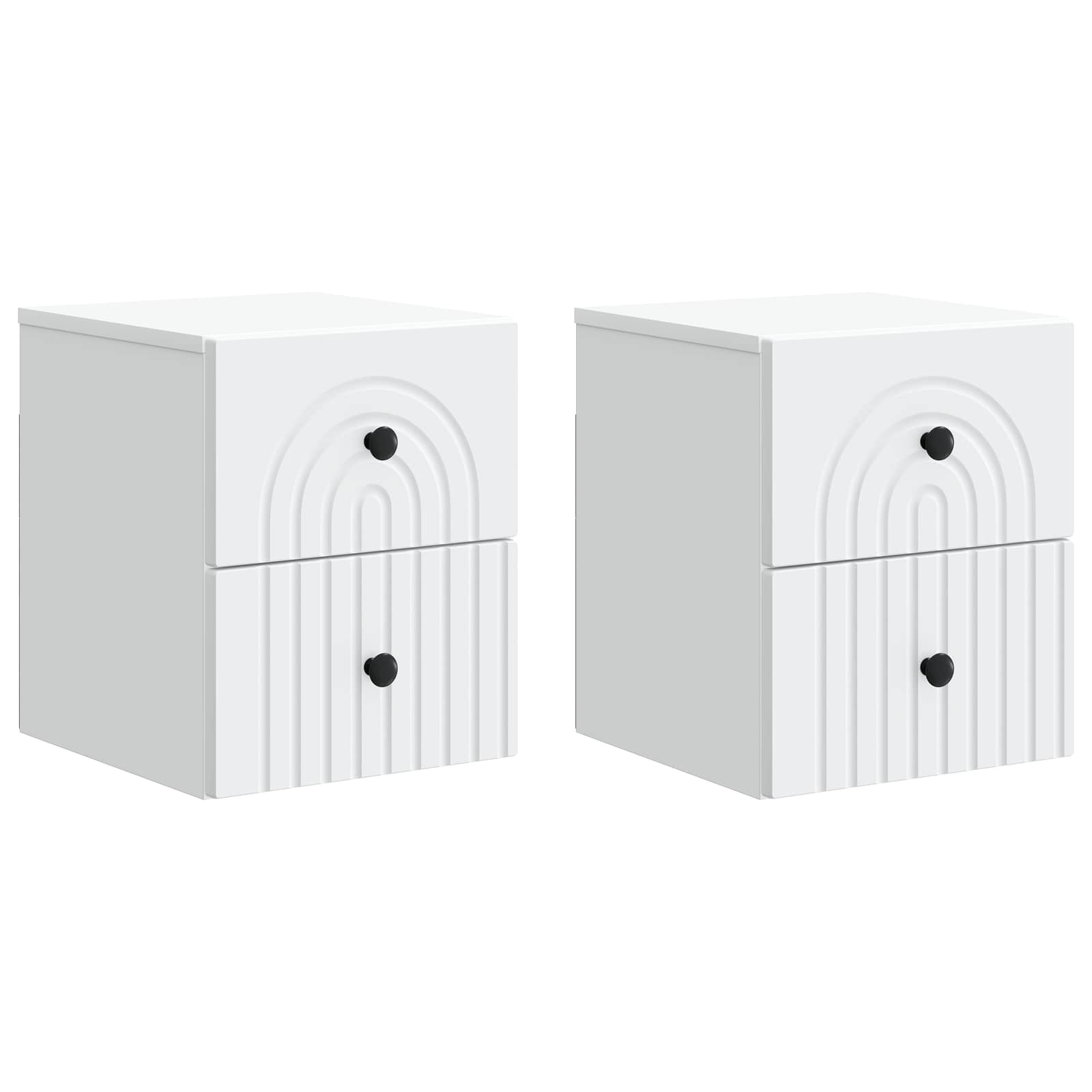 Noćni ormarić za montažu na zid 2 pcs Bijela 33 x 34,5 x 40 cm