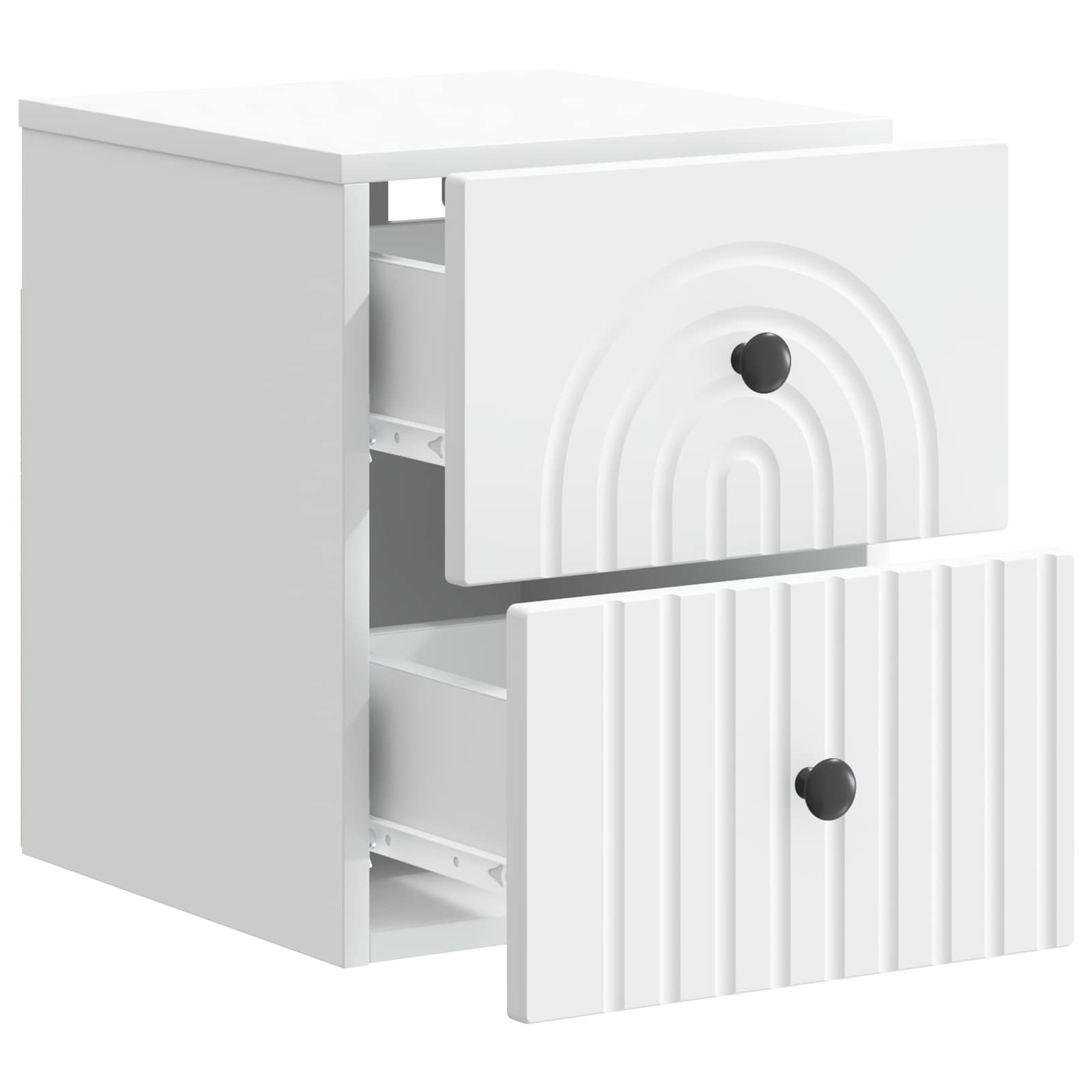 Noćni ormarić za montažu na zid 2 pcs Bijela 33 x 34,5 x 40 cm