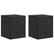 Noćni ormarić za montažu na zid 2 pcs Crna 33 x 34,5 x 40 cm