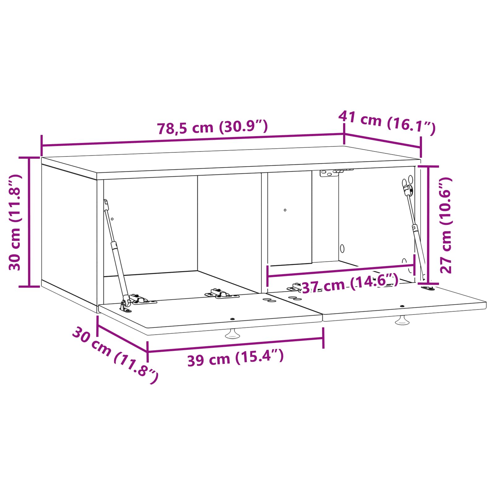 TV ormar za zid Staro drvo 78,5 x 41 x 30 cm Konstruirano drvo