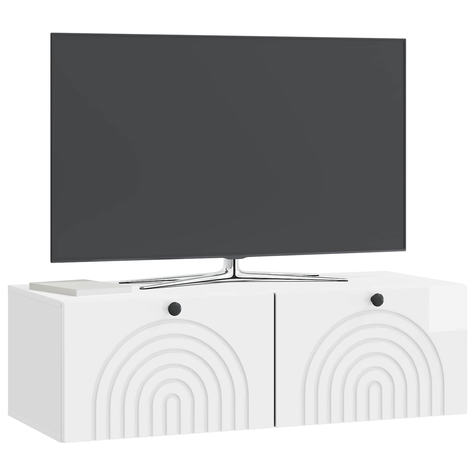 TV ormar za zid Zidne Bijela visokog sjaja 98 x 41 x 30 cm