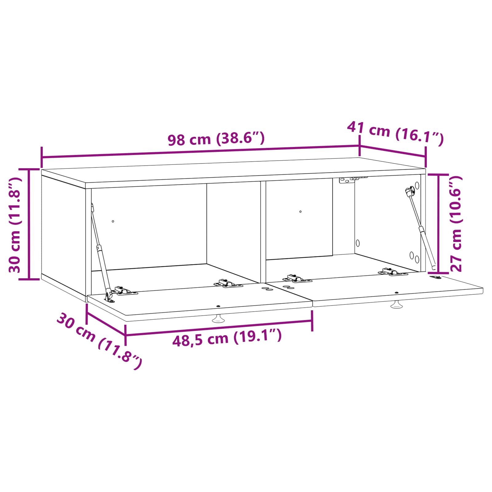TV ormar za zid Staro drvo 99 x 41 x 30 cm Konstruirano drvo