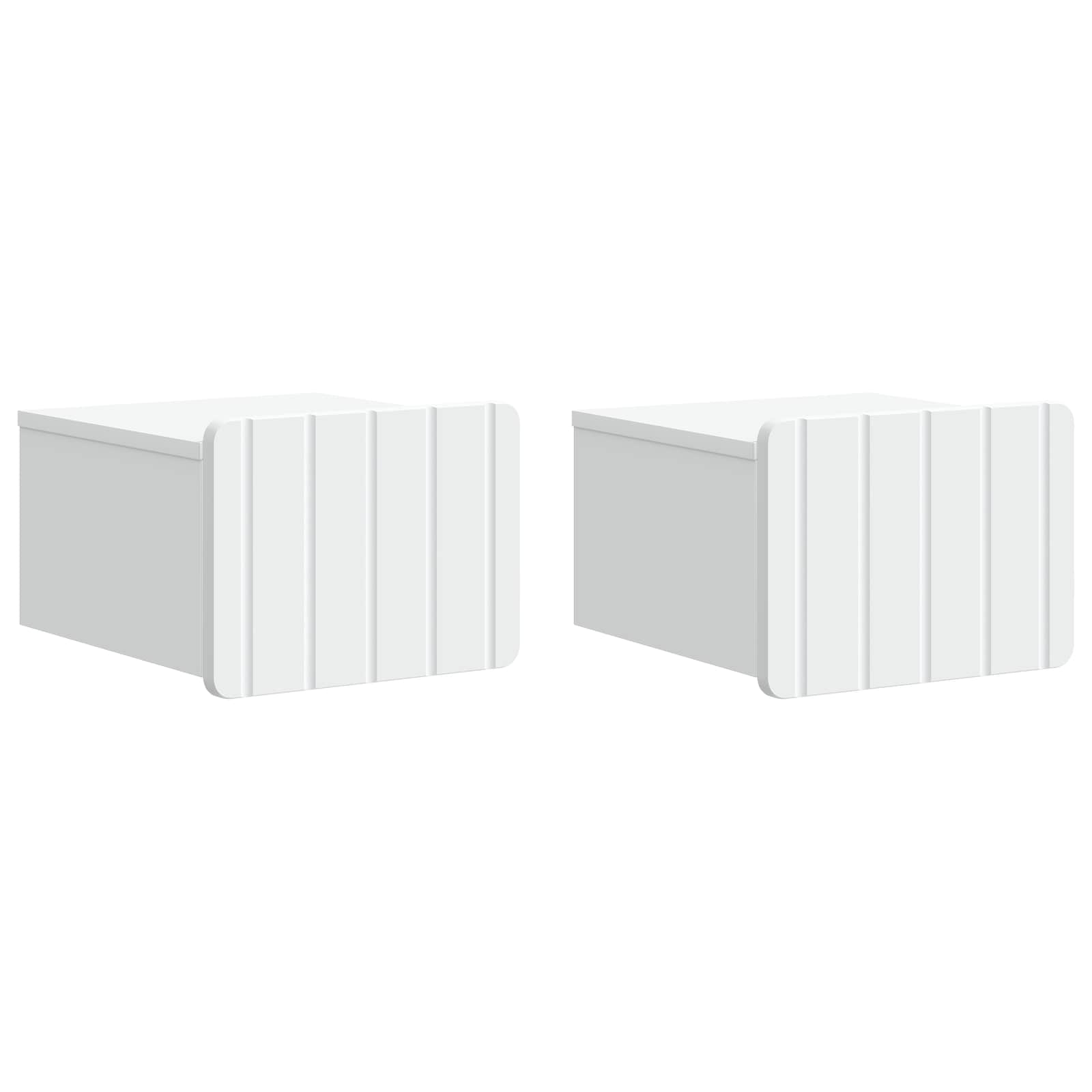 Noćni ormarić za montažu na zid 2 pcs Bijela 33 x 34,5 x 24 cm