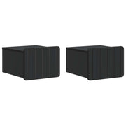 Noćni ormarić za montažu na zid 2 pcs Crna 33 x 34,5 x 24 cm